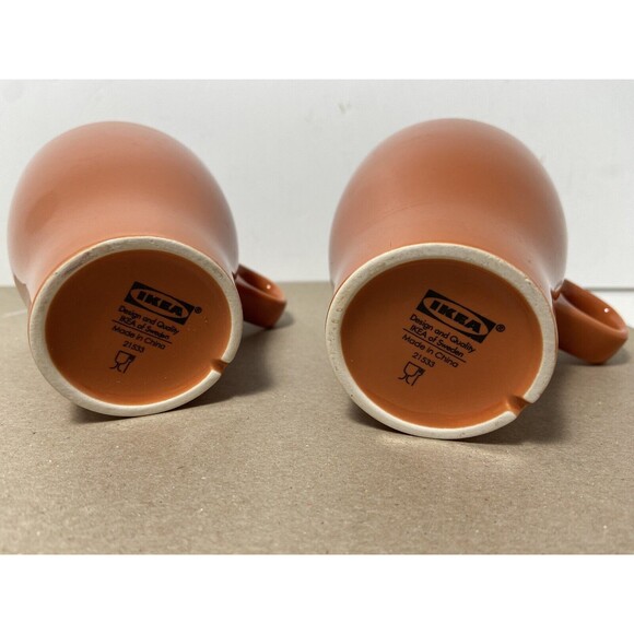 IKEA Fargrit Stacking Coffee Tea Mug Pumpkin Orange Set of 2 - Picture 4 of 4